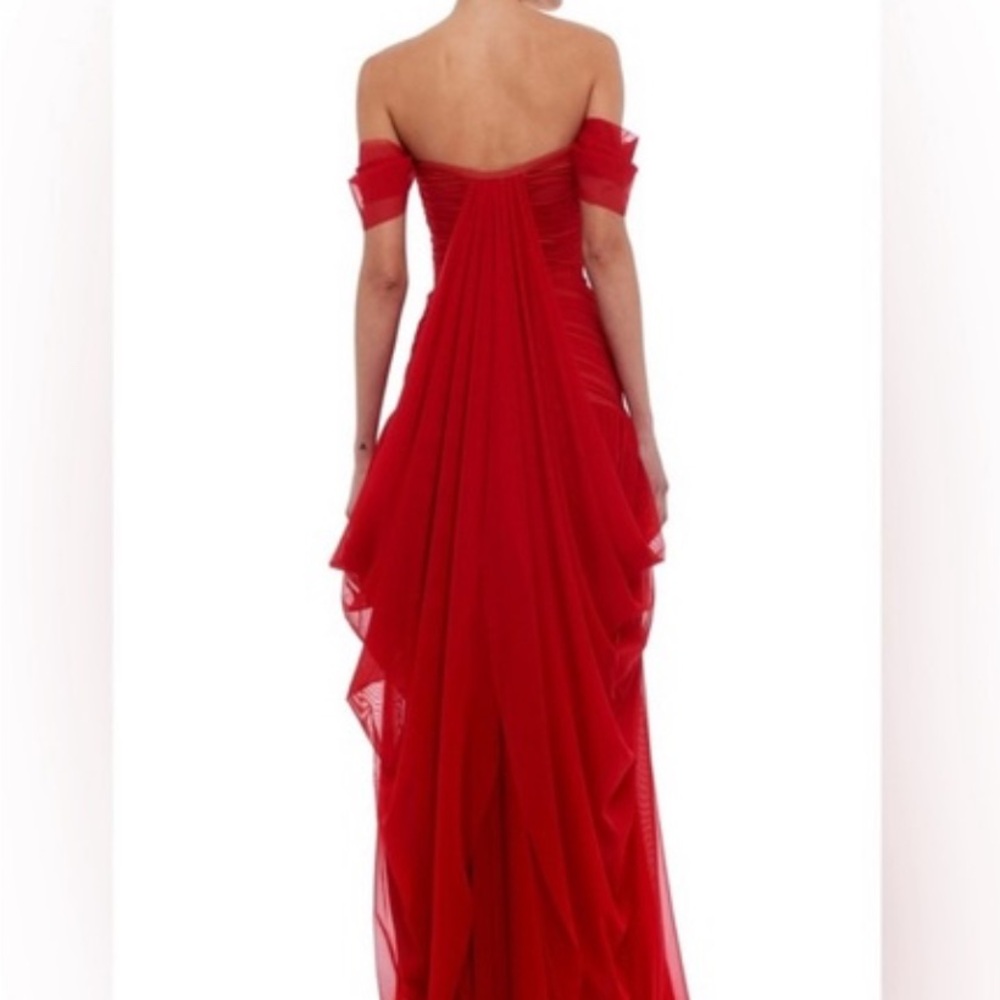 Norma Kamali Walter fishtail Red Evening Gown - Picture 3 of 3